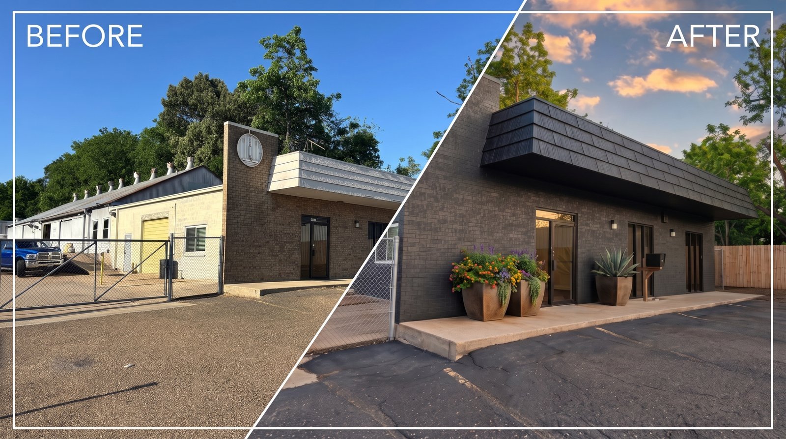 Commercial painting before and after by Cosper Painting